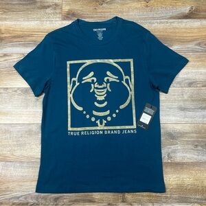 $59 TRUE RELIGION Short Sleeve T-Shirt Men’s Size Large Majolica Blue NWT